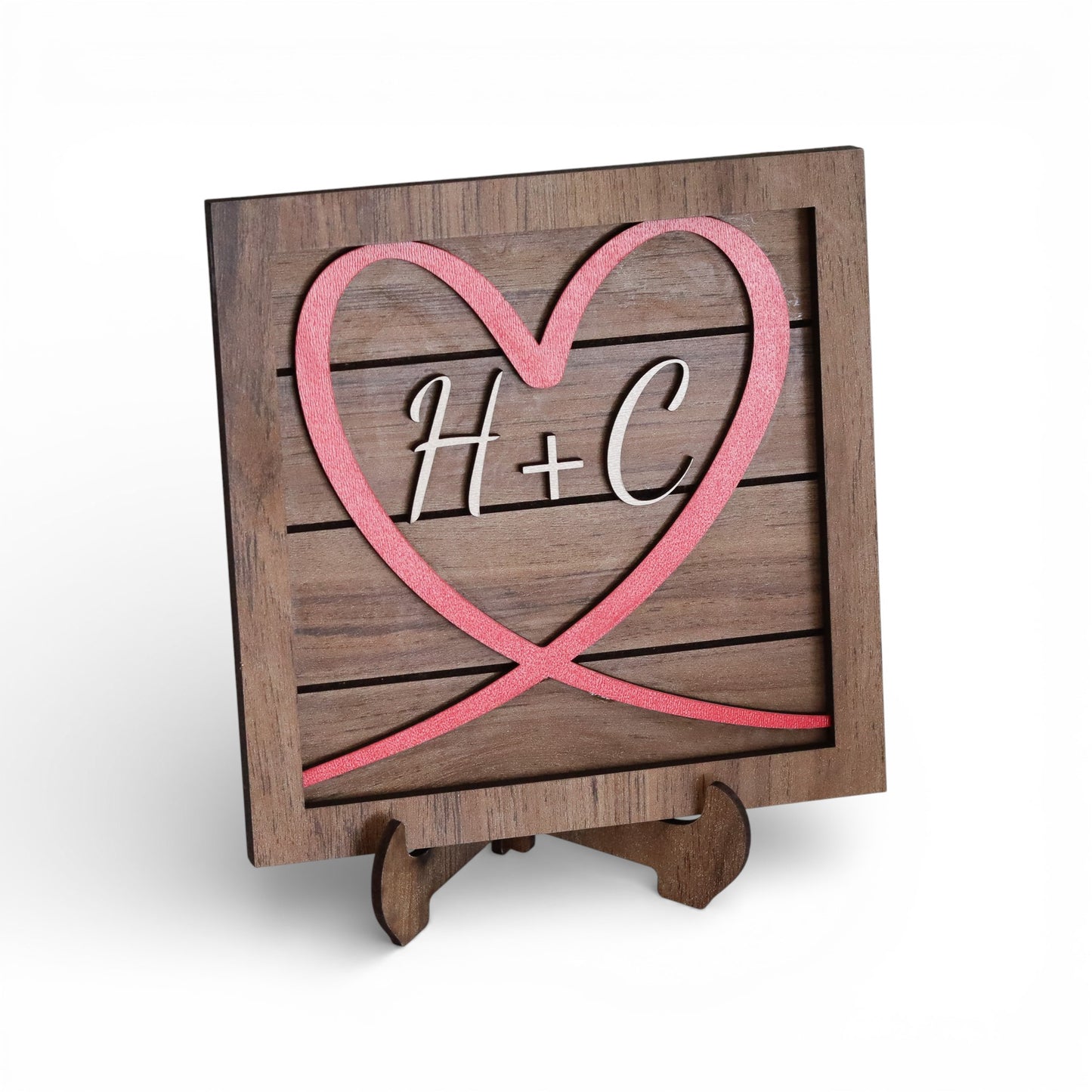 Personalized Wooden Initials Sign for Couples and Friendships