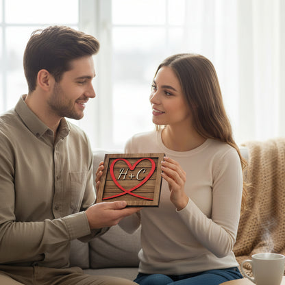 Personalized Wooden Initials Sign for Couples and Friendships